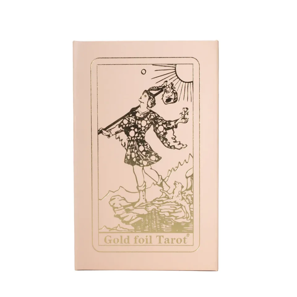 Coffret cadeau rose, tarot rubis à la feuille, avec livret : Modèle unique