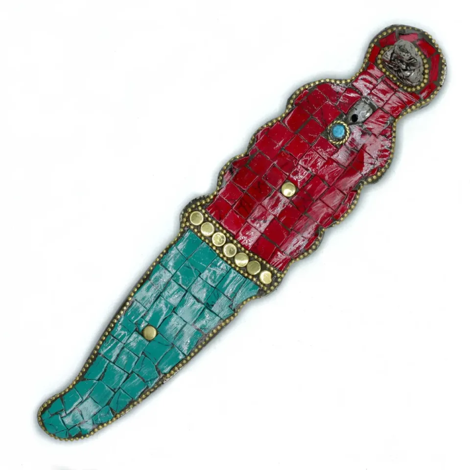 Long porte-encens tibétain Bouddha : Modèle unique