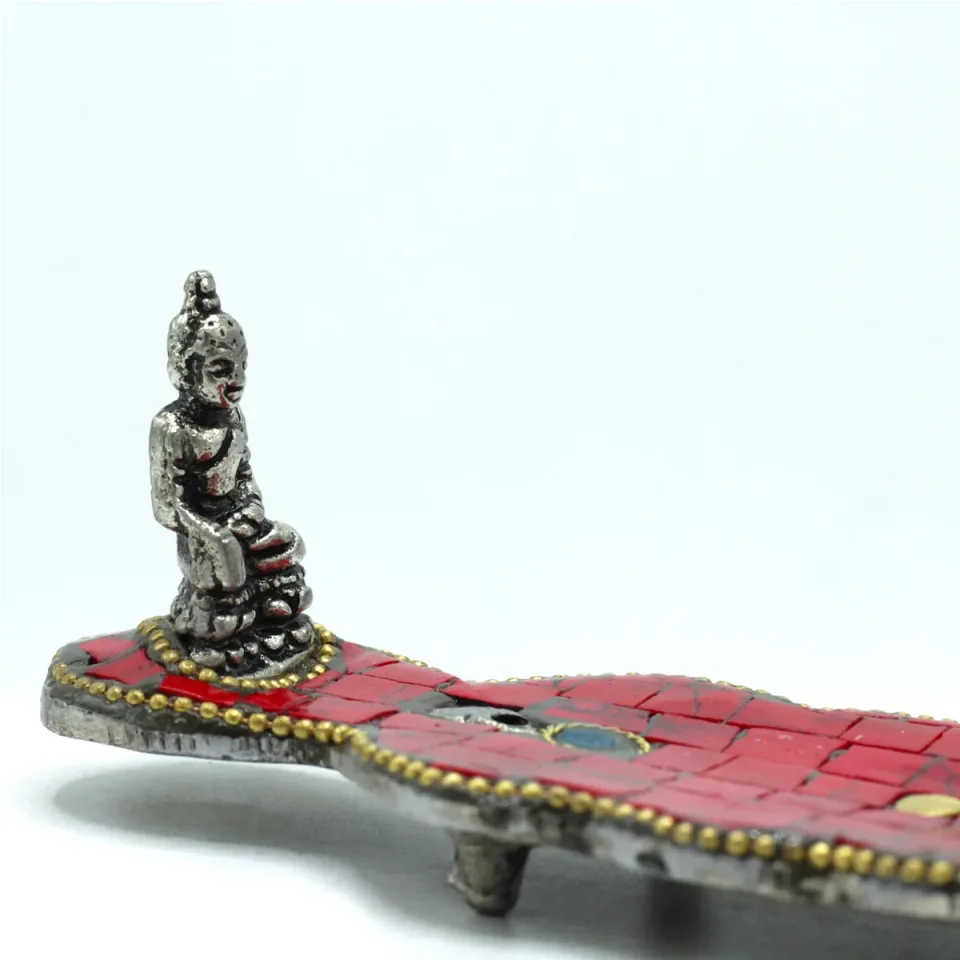 Long porte-encens tibétain Bouddha : Modèle unique