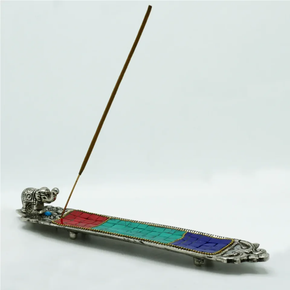Long porte-encens tibétain éléphant : Modèle unique
