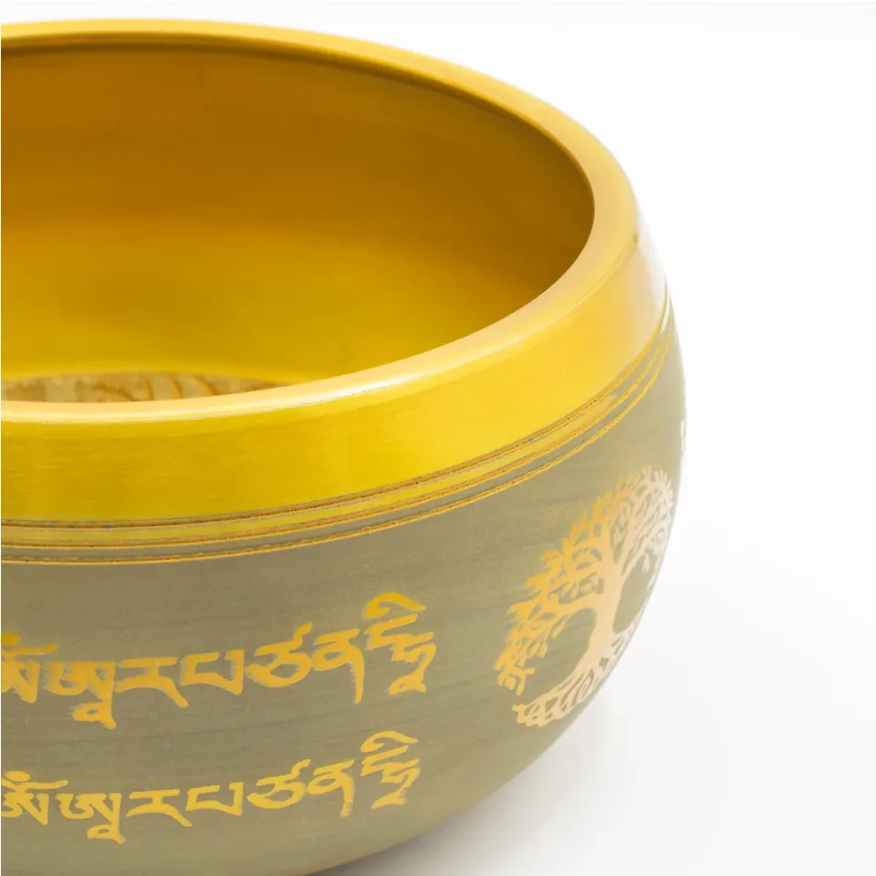 Grand bol en aluminium, arbre de vie de Bouddha, cuivré (19 cm) : Modèle unique