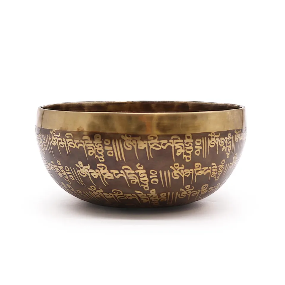 Bol tibétain gravé, 16 cm, mantra : Modèle unique