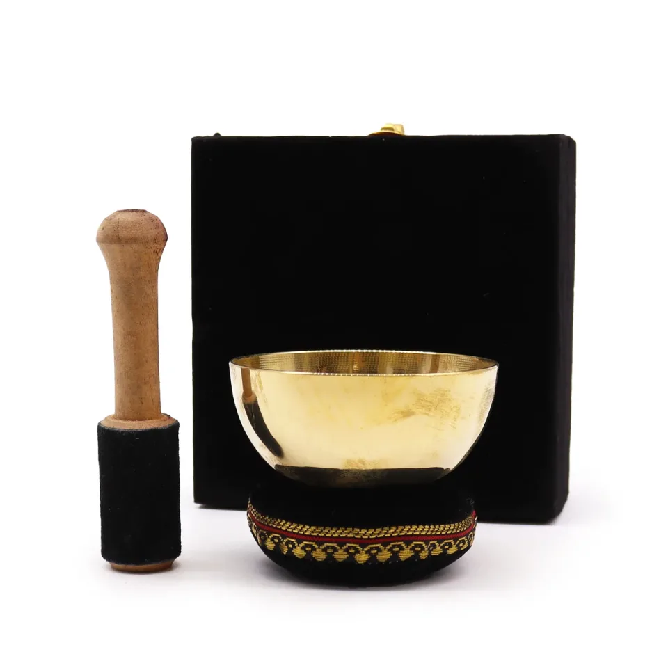 Coffret cadeau bol chantant en laiton, 9 cm : Modèle unique