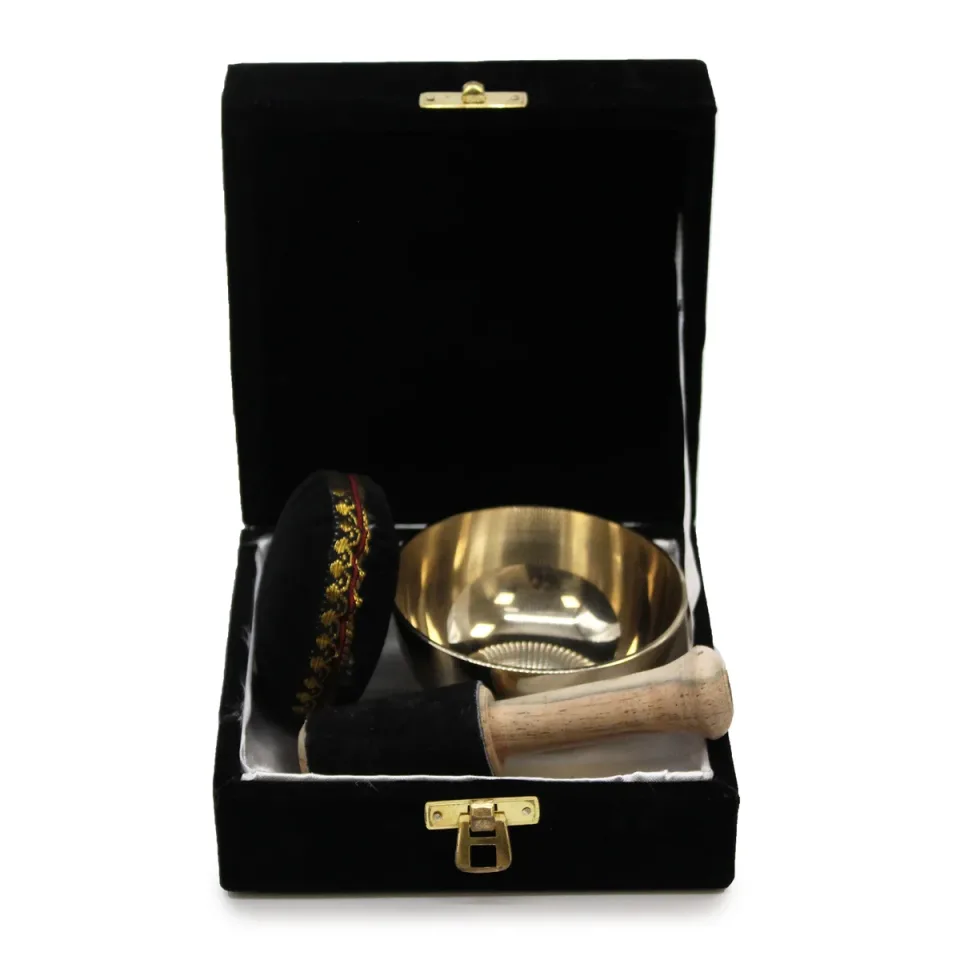 Coffret cadeau bol chantant en laiton, 9 cm : Modèle unique