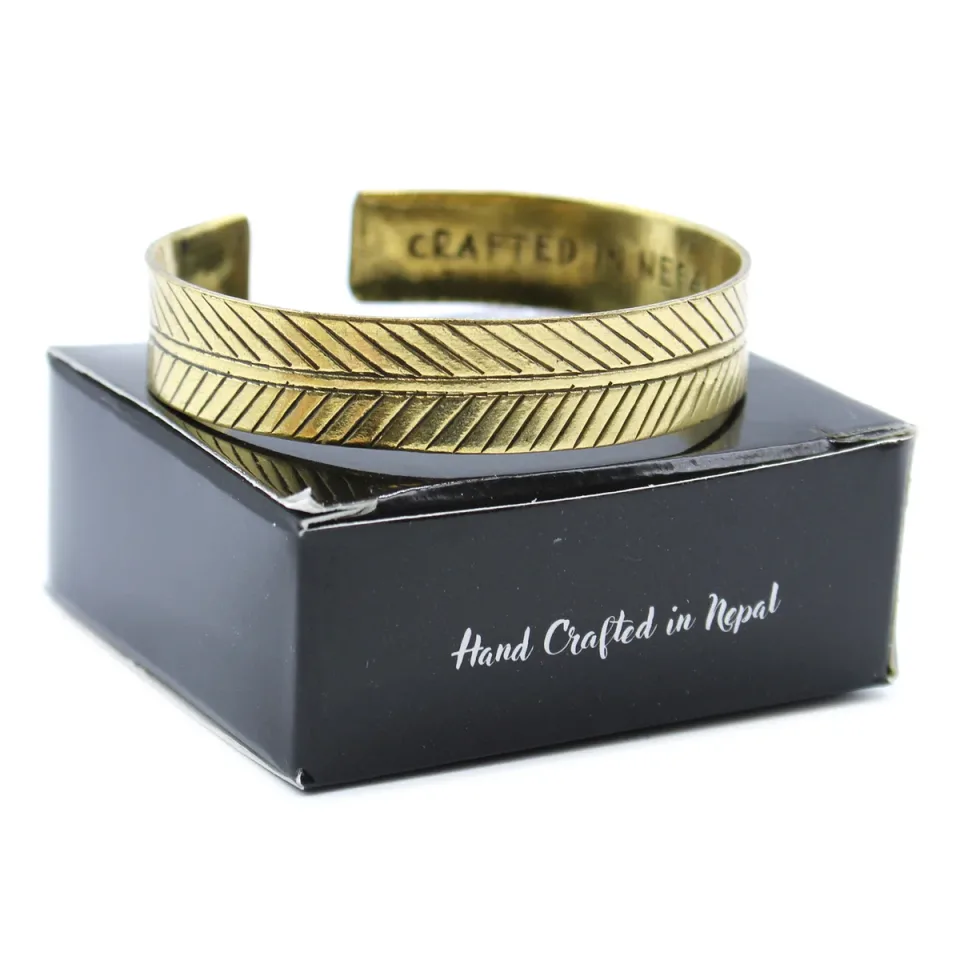 Bracelet tibétain gravé, Laiton, arbre de vie : Modèle unique