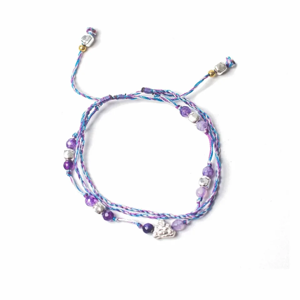 Bracelet de temple en cordon, Protection et fortune : Modèle unique