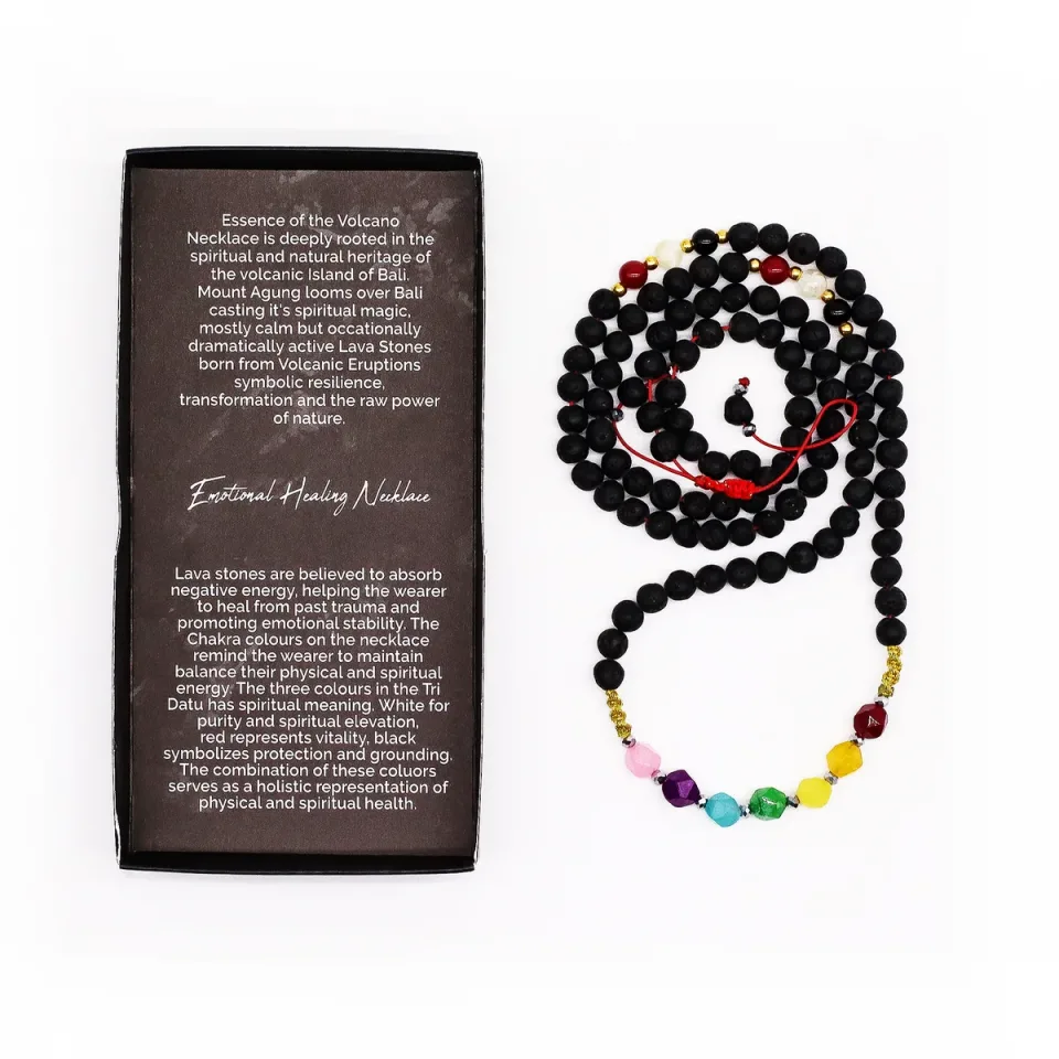 Collier en pierre de lave de Bali, Modèle 5, réconfort : Modèle unique