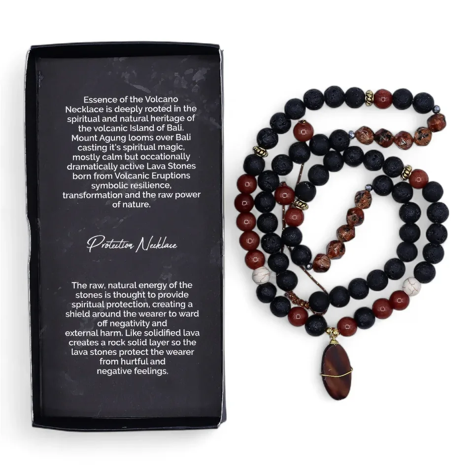 Collier en pierre de lave de Bali, Modèle 6, protection : Modèle unique