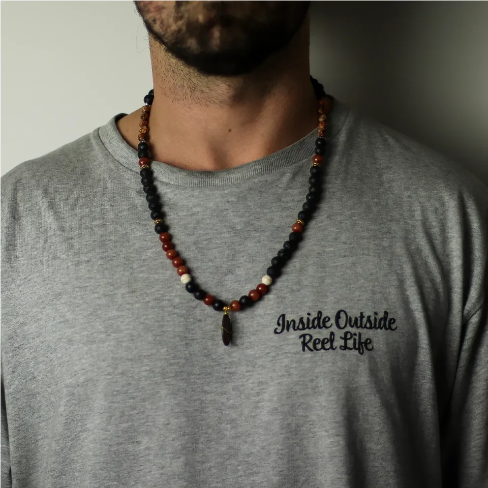 Collier en pierre de lave de Bali, Modèle 6, protection : Modèle unique