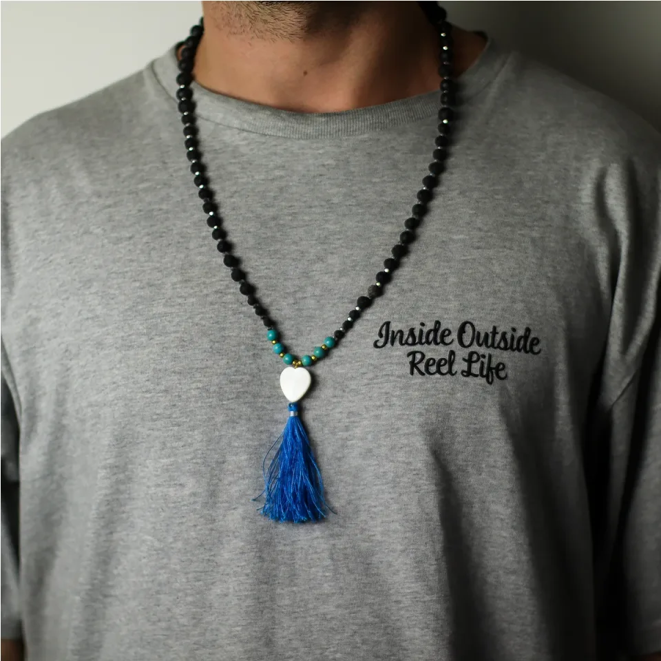 Collier en pierre de lave de Bali, Modèle 7, apaisement : Modèle unique