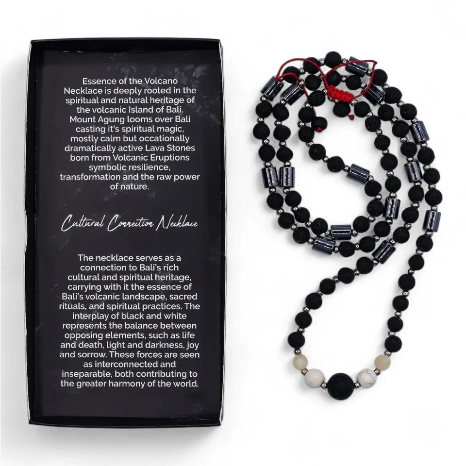 Collier en pierre de lave de Bali, Modèle 9, culture : Modèle unique