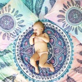 Housse de Couette + 2 Taies d&rsquo;oreillers Indian Mandala Deco zen Linge De Maison