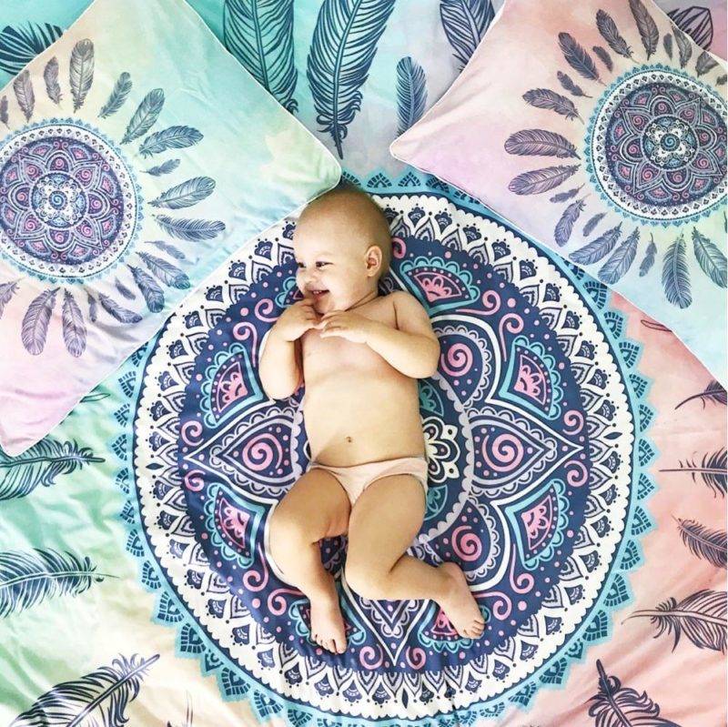 Housse de Couette + 2 Taies d&rsquo;oreillers Indian Mandala Deco zen Linge De Maison