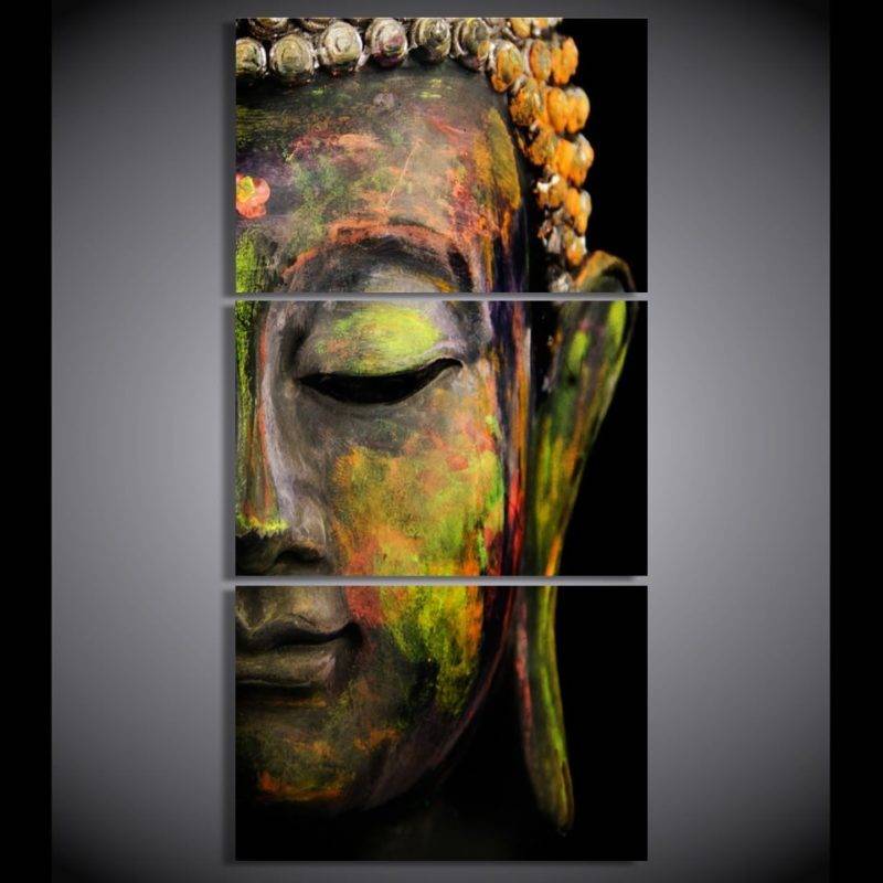 Toile Peinture Buddha 3 pièces Tableaux zen