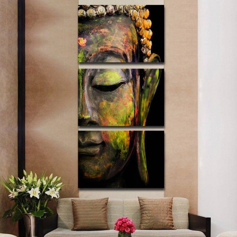 Toile Peinture Buddha 3 pièces Tableaux zen