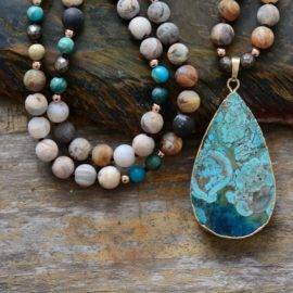 Collier Pierre Naturelle Jaspe Bijoux pierre naturelle Collier pierre naturelle