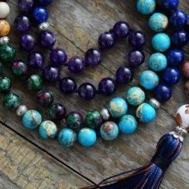 Collier 7 Chakras « Cosmos » Bijoux pierre naturelle Collier pierre naturelle