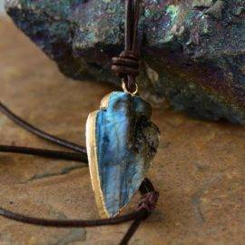 Collier Labradorite « Flèche » Bijoux pierre naturelle Collier pierre naturelle