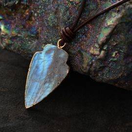 Collier Labradorite « Flèche » Bijoux pierre naturelle Collier pierre naturelle