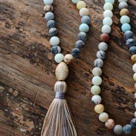 Collier d&rsquo;Amazonite bleue Bijoux pierre naturelle Collier pierre naturelle