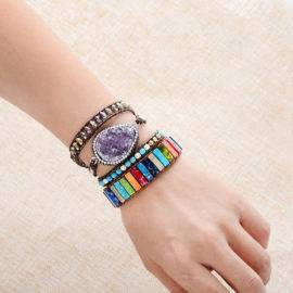 Bracelet 7 Chakras Arc-en-ciel Bijoux pierre naturelle Bracelet 7 chakras Bracelet pierre naturelle