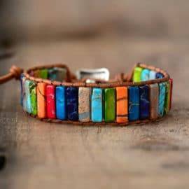 Bracelet 7 Chakras Arc-en-ciel Bijoux pierre naturelle Bracelet 7 chakras Bracelet pierre naturelle