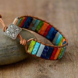 Bracelet 7 Chakras Arc-en-ciel Bijoux pierre naturelle Bracelet 7 chakras Bracelet pierre naturelle