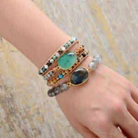 Bracelet Cosmos de Labradorite Bijoux pierre naturelle Bracelet pierre naturelle