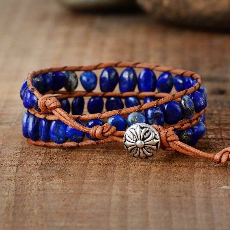 Bracelet en Lapis Lazuli Bijoux pierre naturelle Bracelet pierre naturelle