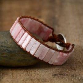 Bracelet Pierre Naturelle Jaspe Rose Bijoux pierre naturelle Bracelet pierre naturelle
