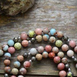 Collier Mala en Pyrite Naturelle Bijoux pierre naturelle Collier pierre naturelle
