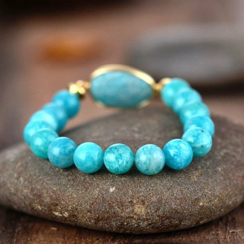 Bracelet d&rsquo;Amazonite bleue Bijoux pierre naturelle Bracelet pierre naturelle