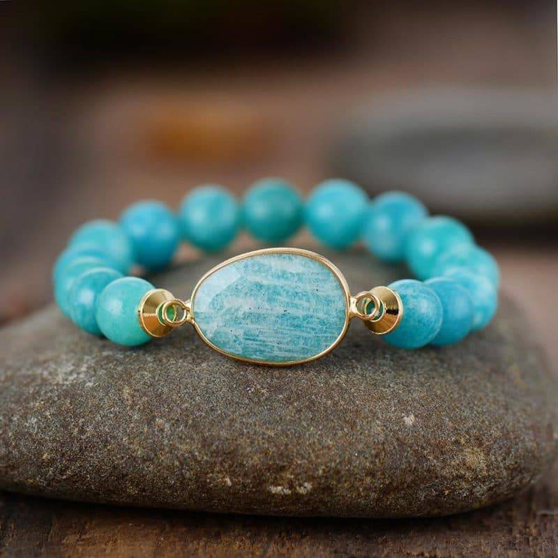 Bracelet d&rsquo;Amazonite bleue Bijoux pierre naturelle Bracelet pierre naturelle