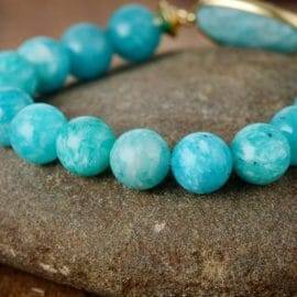Bracelet d&rsquo;Amazonite bleue Bijoux pierre naturelle Bracelet pierre naturelle