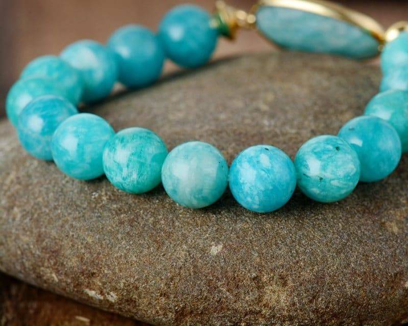 Bracelet d&rsquo;Amazonite bleue Bijoux pierre naturelle Bracelet pierre naturelle