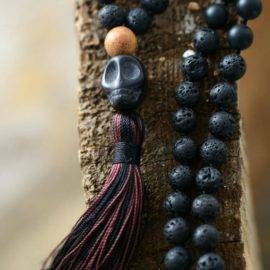 Collier Mala en Pierre de Lave Bijoux pierre naturelle Collier pierre naturelle