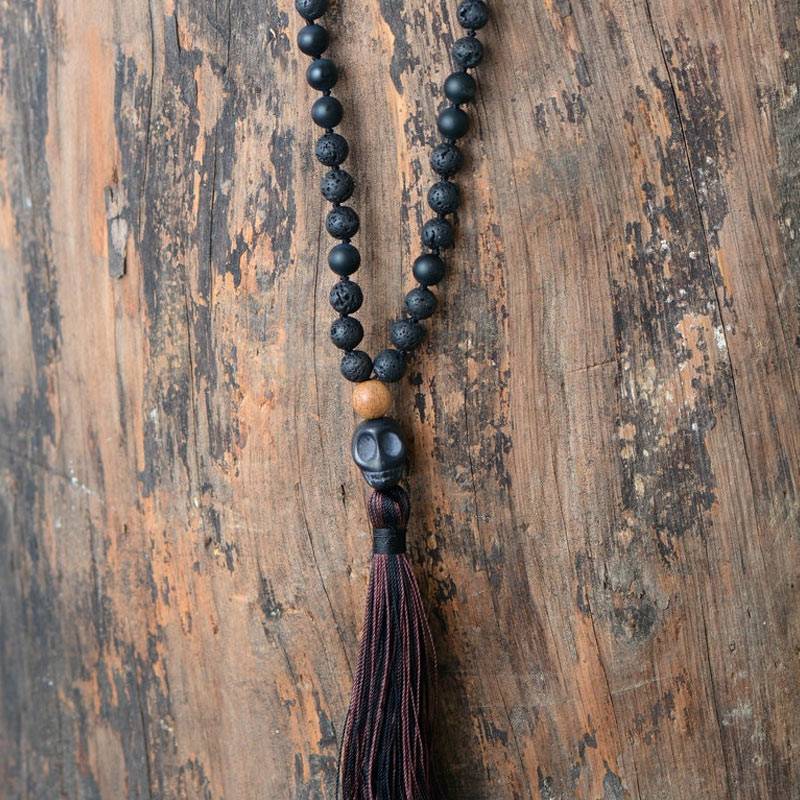 Collier Mala en Pierre de Lave Bijoux pierre naturelle Collier pierre naturelle