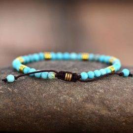 Bracelet Pierre Turquoise Bijoux homme en pierre naturelle Bijoux pierre naturelle Bracelet pierre naturelle