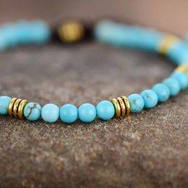Bracelet Pierre Turquoise Bijoux homme en pierre naturelle Bijoux pierre naturelle Bracelet pierre naturelle