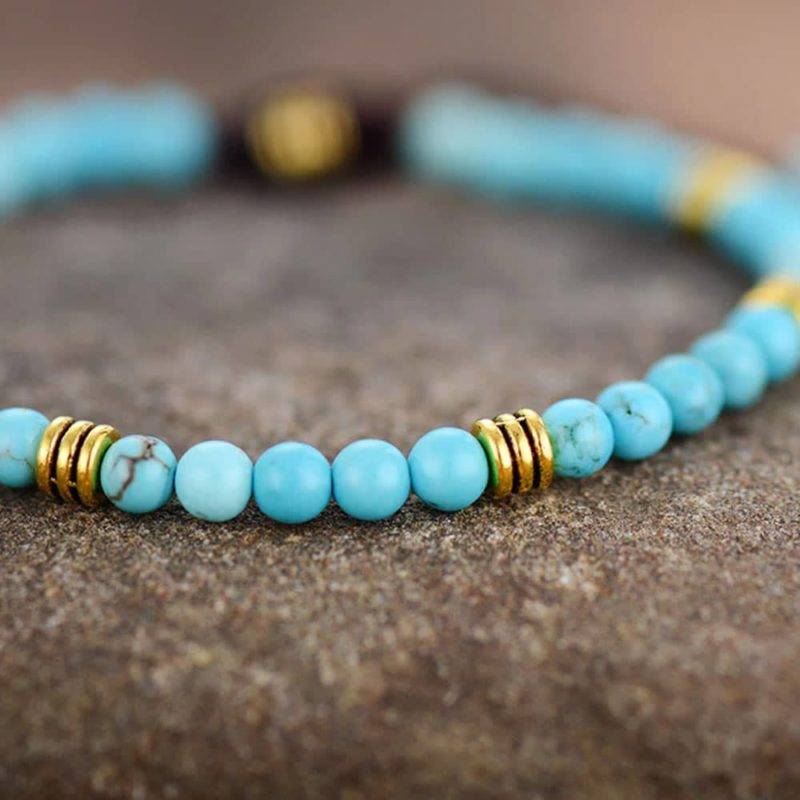 Bracelet Pierre Turquoise Bijoux homme en pierre naturelle Bijoux pierre naturelle Bracelet pierre naturelle