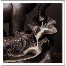 Brûleur d&rsquo;encens Éléphant Porte encens Porte Encens Cascade Porte Encens Céramique Porte Encens Design