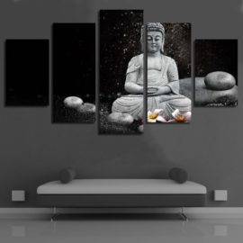 Tableau Bouddha en méditation 5 pièces Deco zen Tableaux zen
