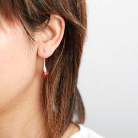 Boucles d&rsquo;Oreilles Pierre Naturelle « Jaspe Rouge » Bijoux pierre naturelle Boucles d'oreilles pierre naturelle