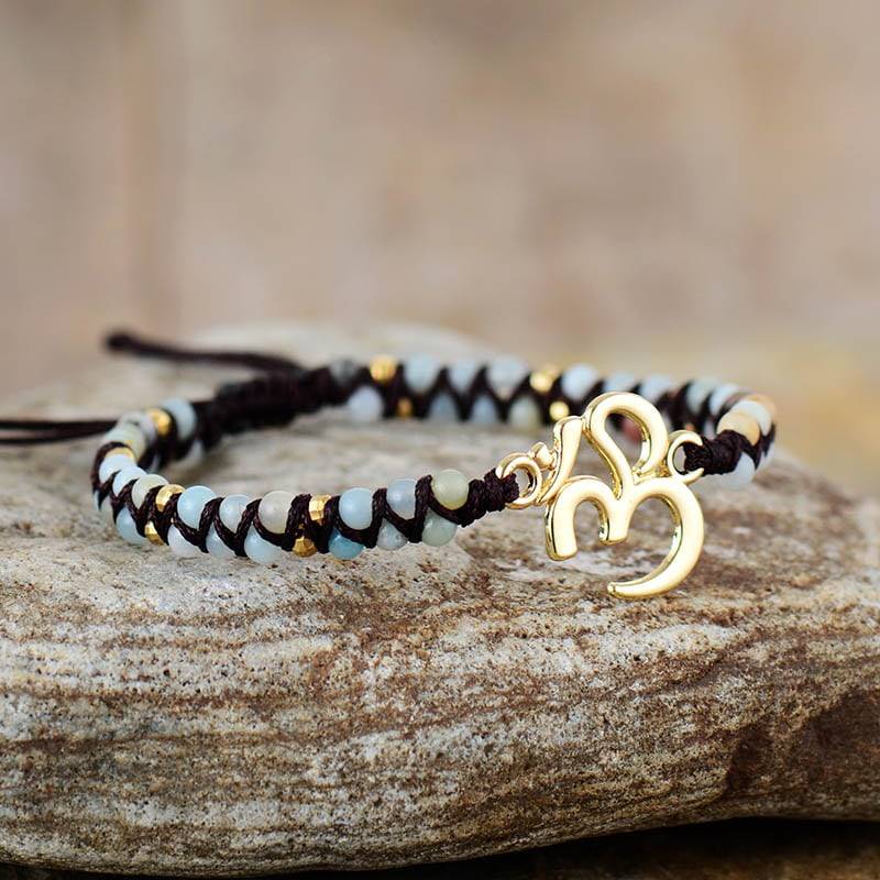 Bracelet Ohm Amazonite Bijoux homme en pierre naturelle Bijoux pierre naturelle Bracelet pierre naturelle