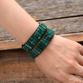 Bracelet Revitalisant Malachite Bijoux pierre naturelle Bracelet pierre naturelle