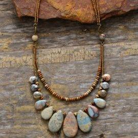 Collier Agate et Jaspe Bijoux pierre naturelle Collier pierre naturelle