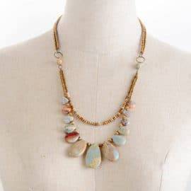 Collier Agate et Jaspe Bijoux pierre naturelle Collier pierre naturelle