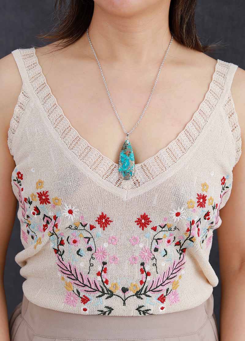 Collier Goutte Turquoise Bijoux pierre naturelle Collier pierre naturelle