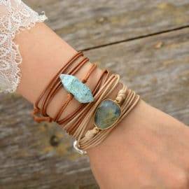 Bracelet Jaspe Bleue Bijoux pierre naturelle Bracelet pierre naturelle