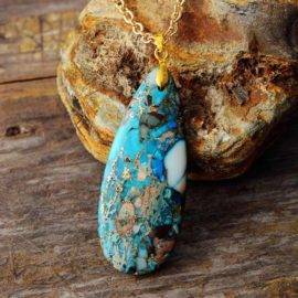 Collier Goutte Turquoise Bijoux pierre naturelle Collier pierre naturelle